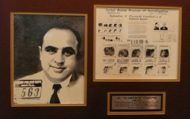 A portrait of Al 'Scarface' Capone at the Moose Jaw tunnels.