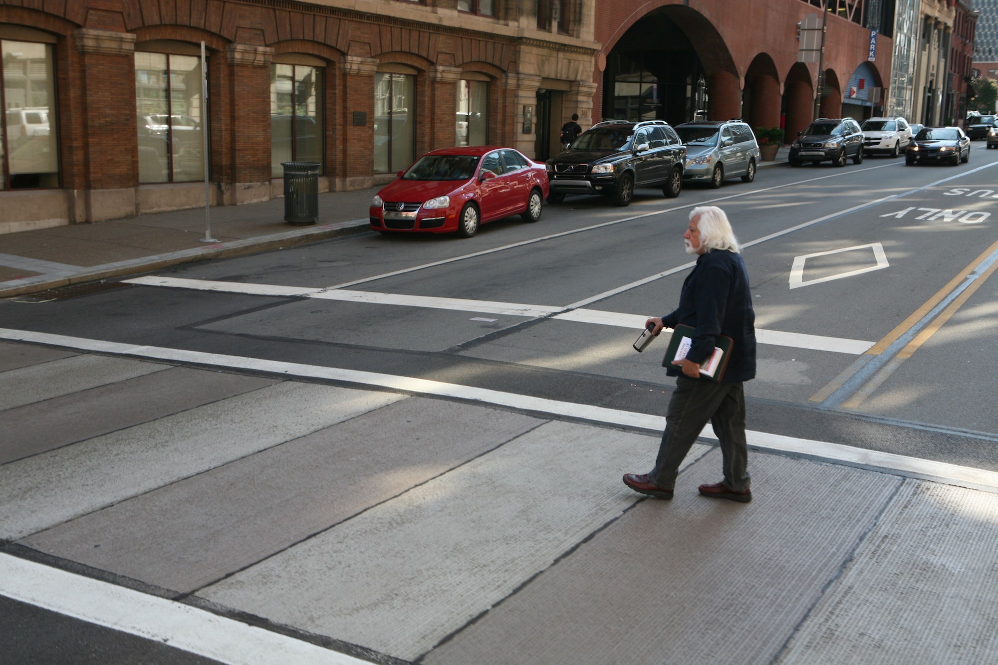 Man crossing the street