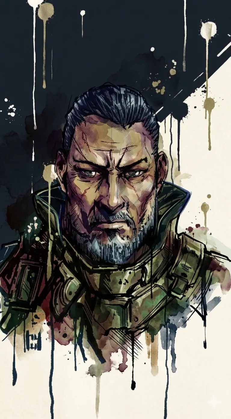 Concept Illustration | "Painterly Commando" | inspired by Metal Gear Solid by Yoji Shinkawa