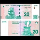 10 X Zimbabwe ZIG20 UNC W/ QR Code Issued 2024  Zig Gold Backed Currency COA
