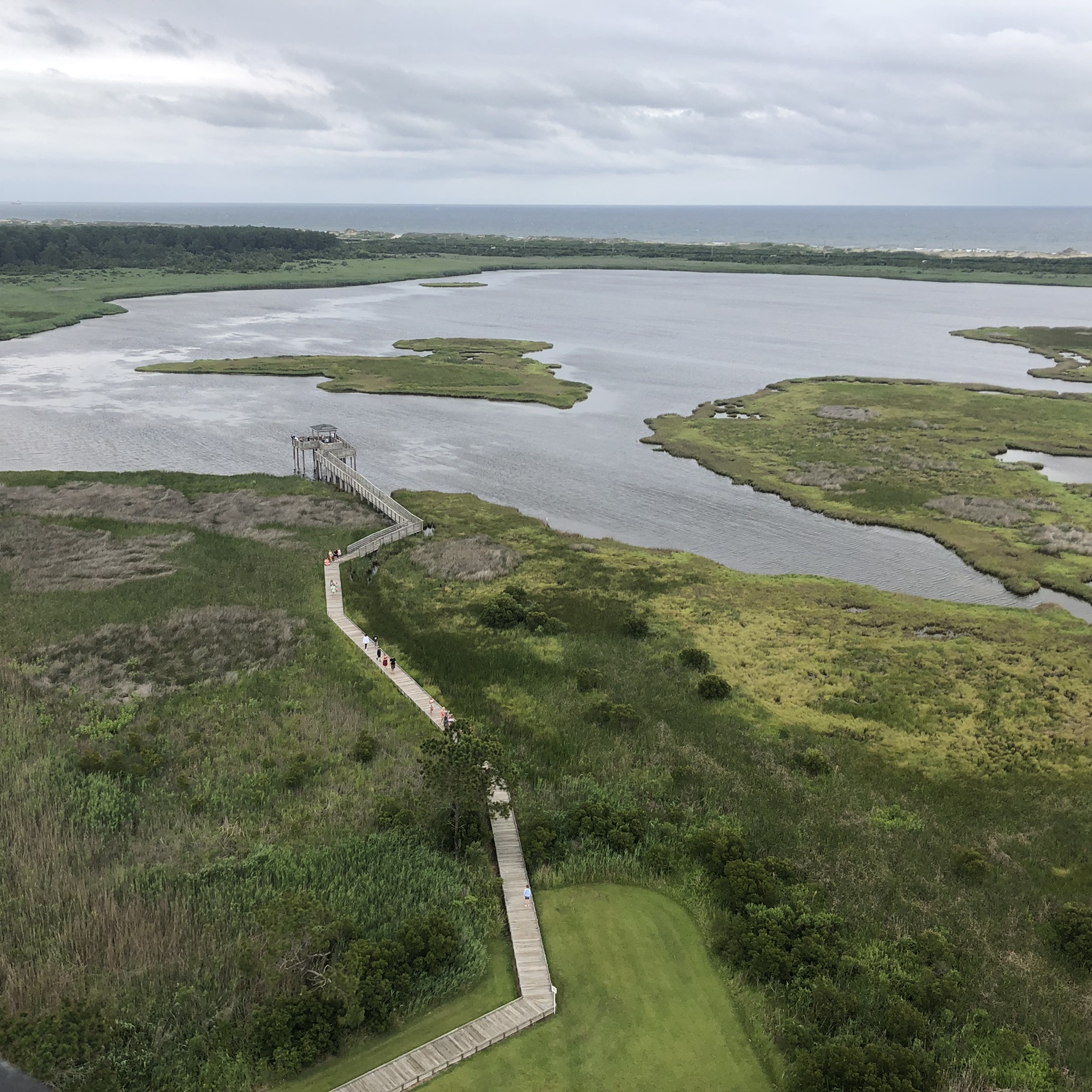 View over boardwalk from the lighthouse