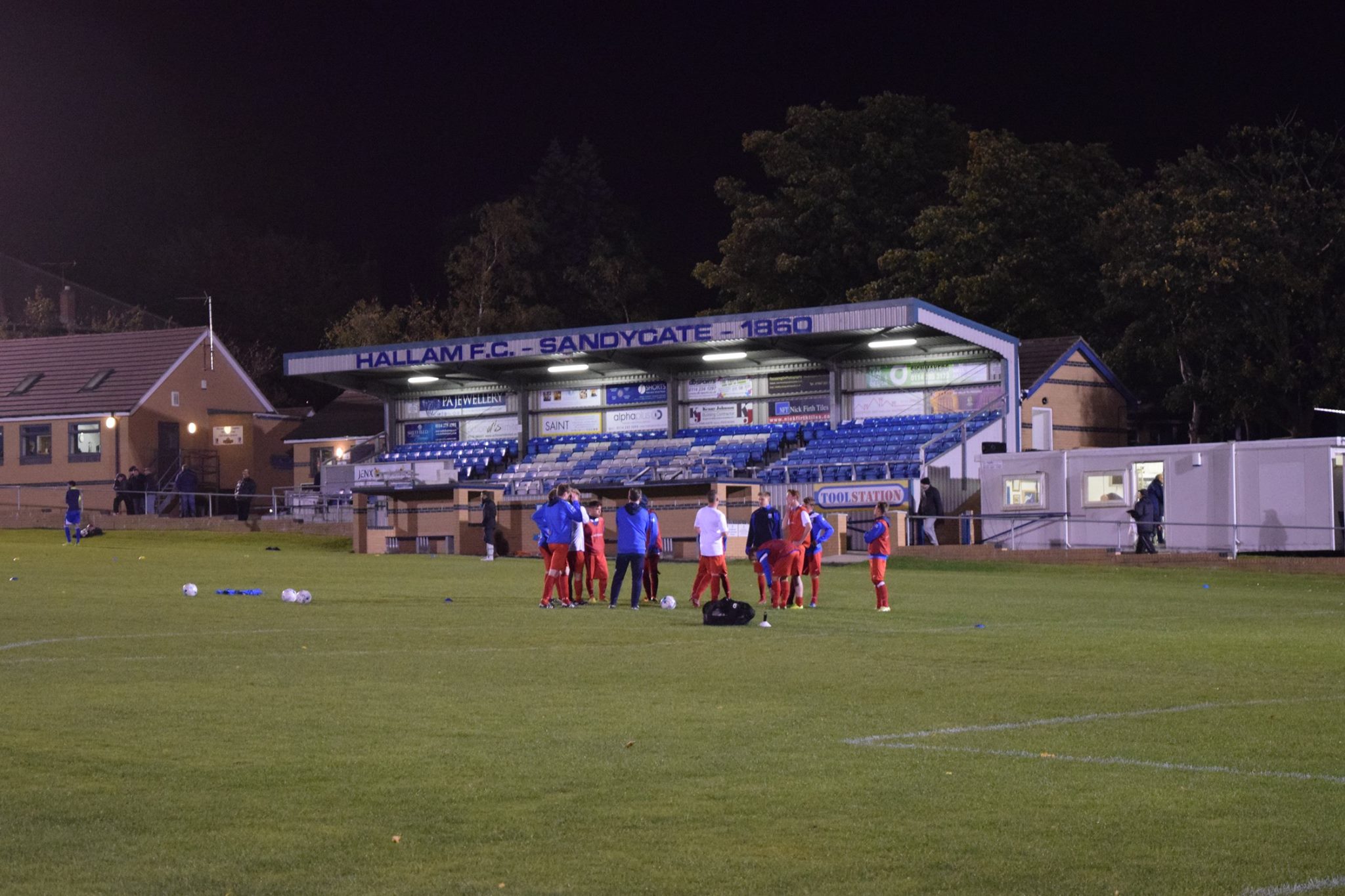 The Rossington players prepare for the game