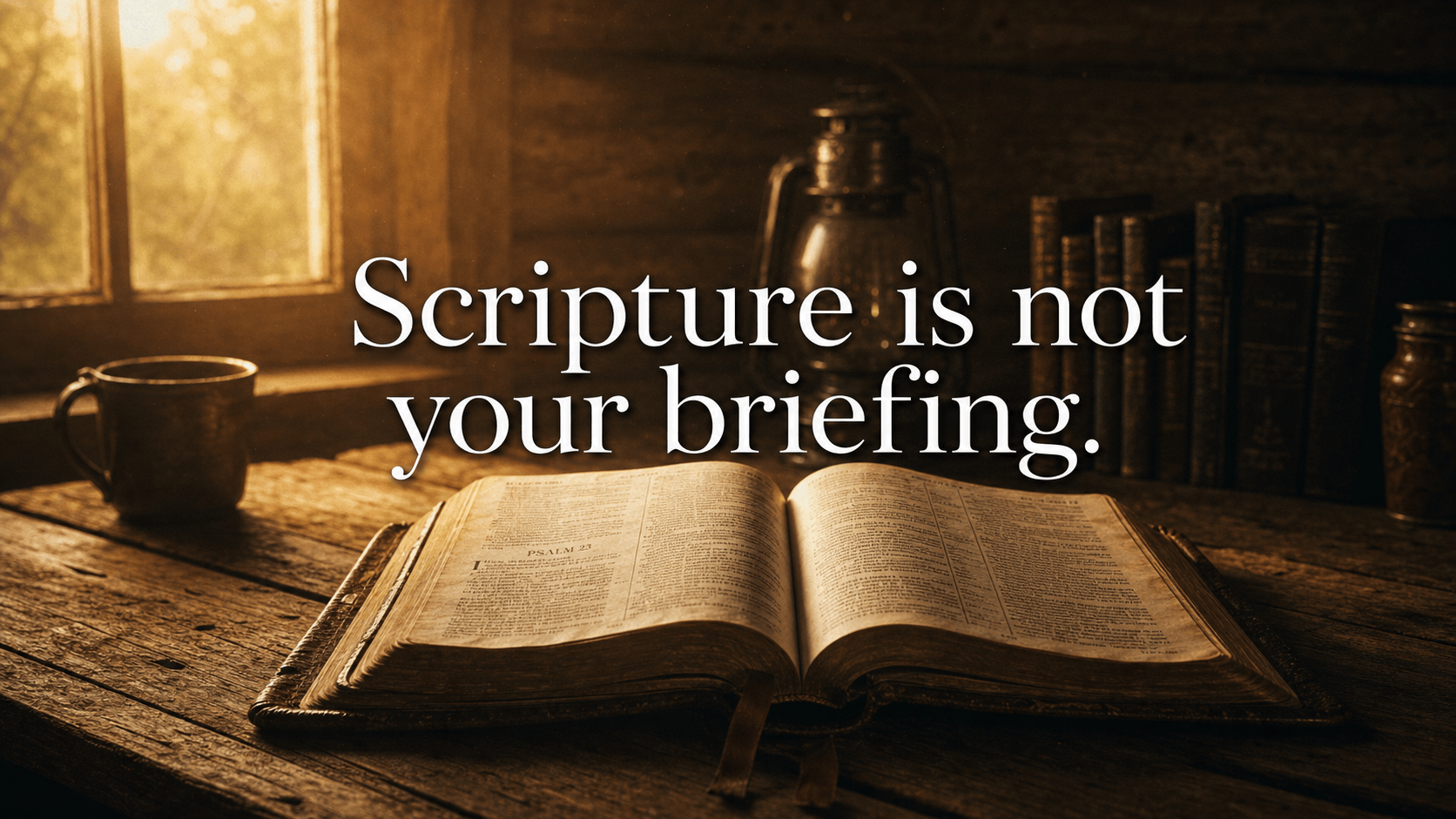 Scripture is not your briefing.