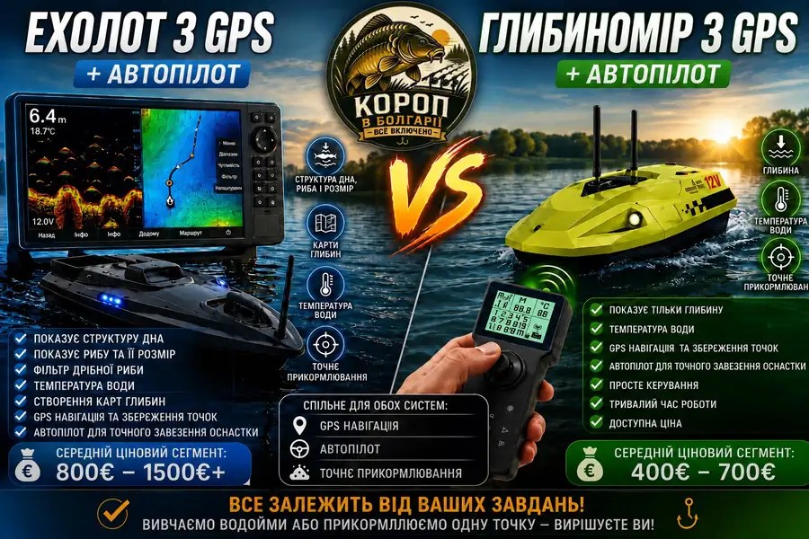 GPS + глибиномір чи GPS + ехолот: що обрати короп’ятнику у 2026 році