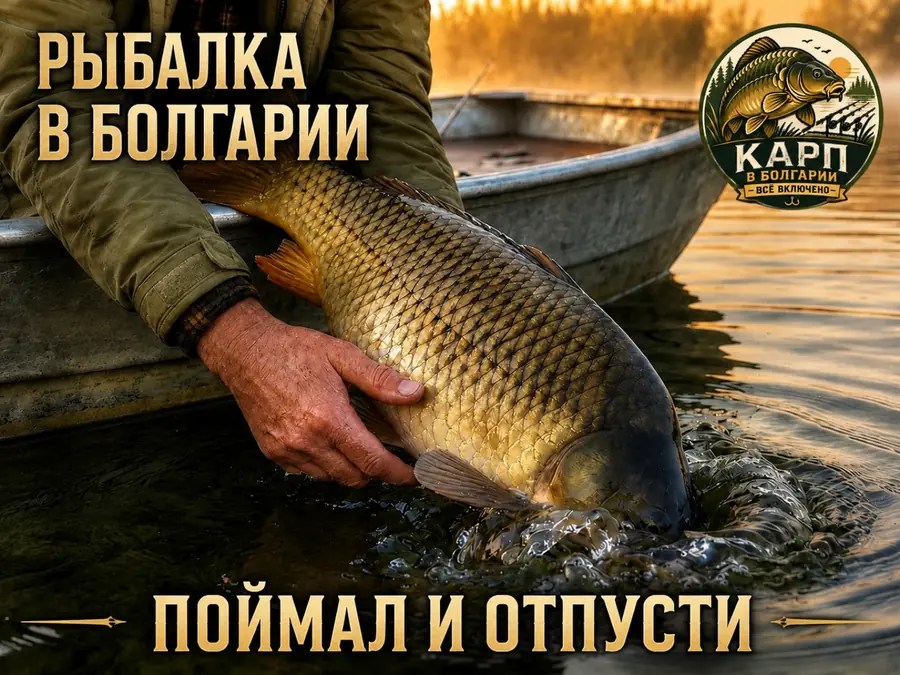 Карп уходит в воду после бережного освобождения рыбаком