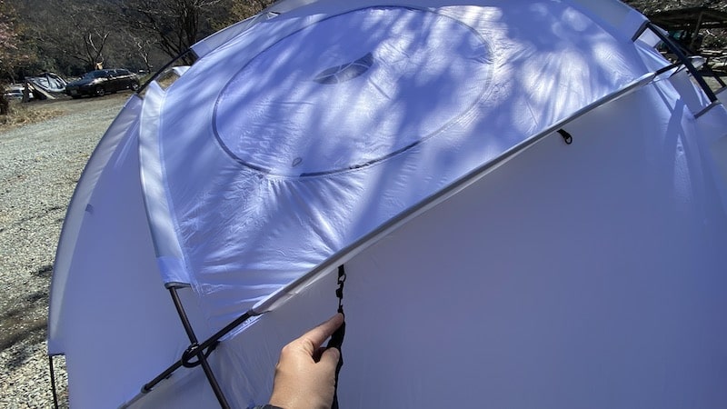 韓国発groundcoverのテントACORNHOUSE DOME 3.45の設営・評価は？