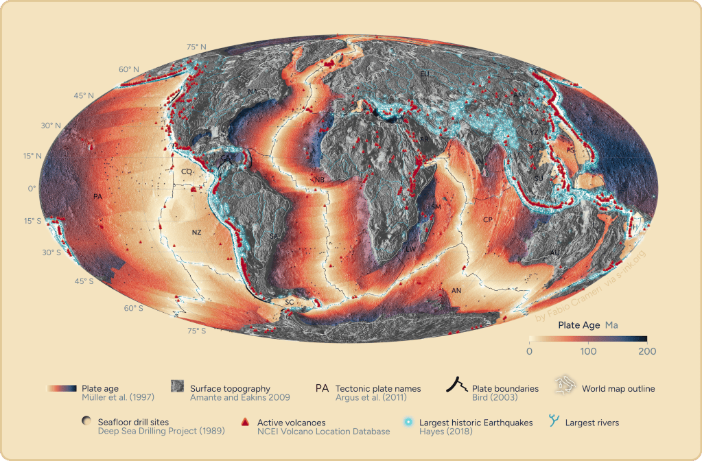 Plate Tectonics Map Plate Tectonics GEOGRAPHY MYP GCSE DP Plate Tectonic Earth Map Fabio Crameri 2 1024x672 