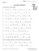 number series is a simple math worksheet for kids that