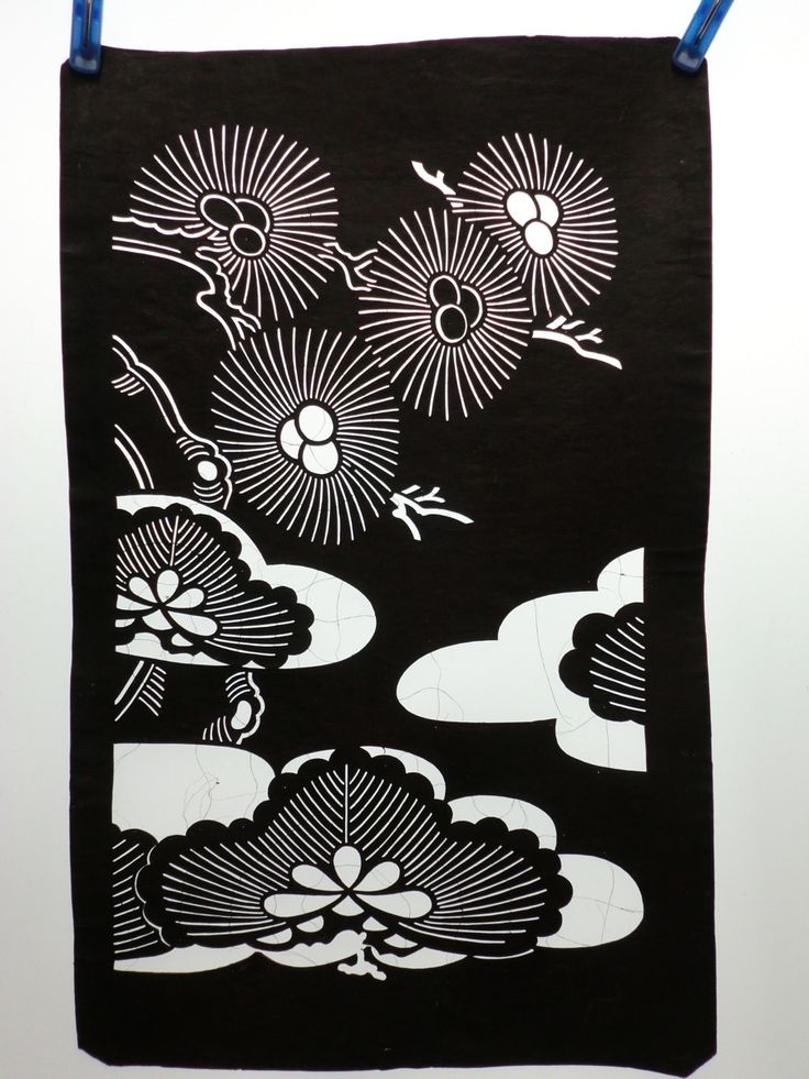is785 japanese ise katagami kimono stencil pattern print