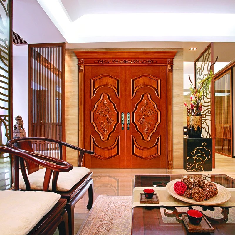 China Double Wood Entrance Door China Double Wood Entrance Door Manufacturers And Suppliers On Alibaba Com