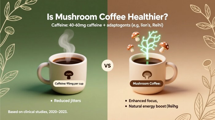 Mushroom coffee vs traditional coffee for morning focus