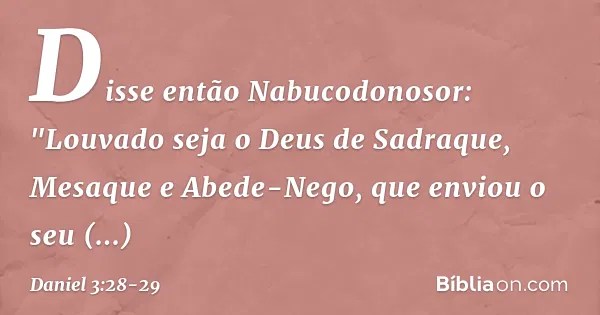 Daniel 3 28 29 Biblia