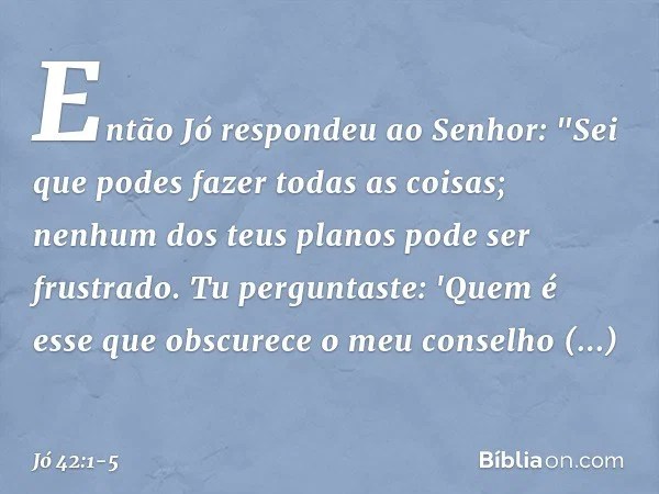 Jo 42 1 5 Biblia