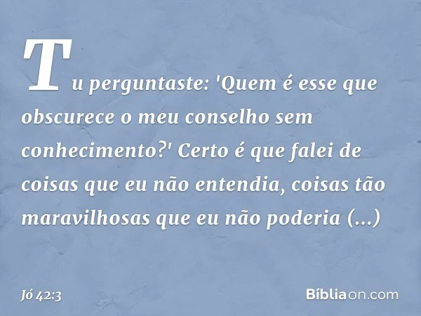Jo 42 3 Biblia