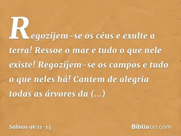 Salmo 96 11 13 Biblia