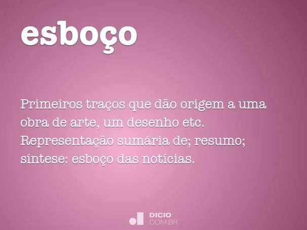 Esboco Dicio Dicionario Online De Portugues