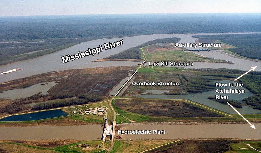 The mississippi river is the fourth longest river in the world, flowing 2,350 miles from lake itasca in minnesota to the gulf of mexico. America S Achilles Heel The Mississippi River S Old River Control Structure Weather Underground