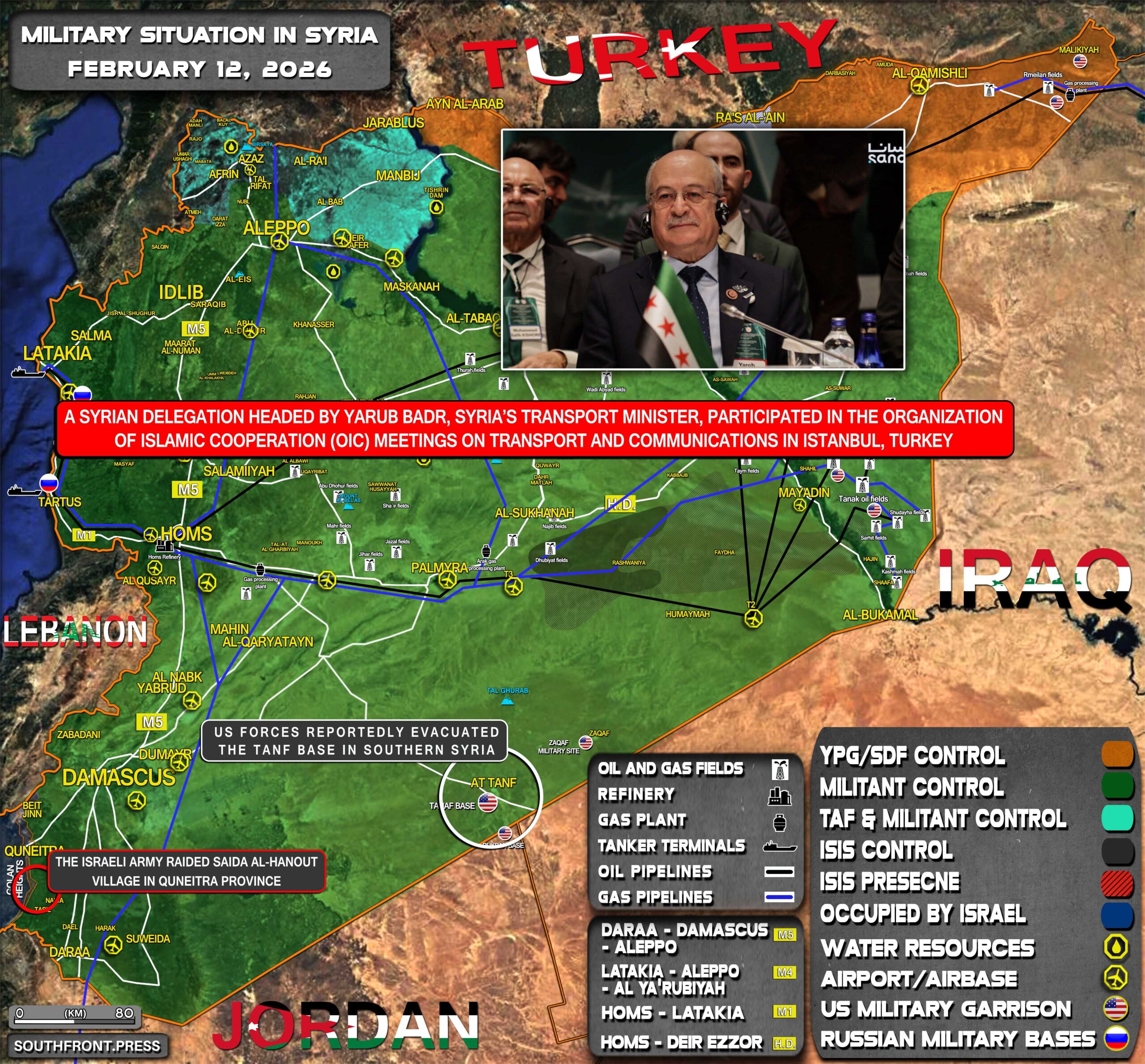 Military Situation In Syria On February 12 2026 Map Update 12feb2026 Syria War Map 