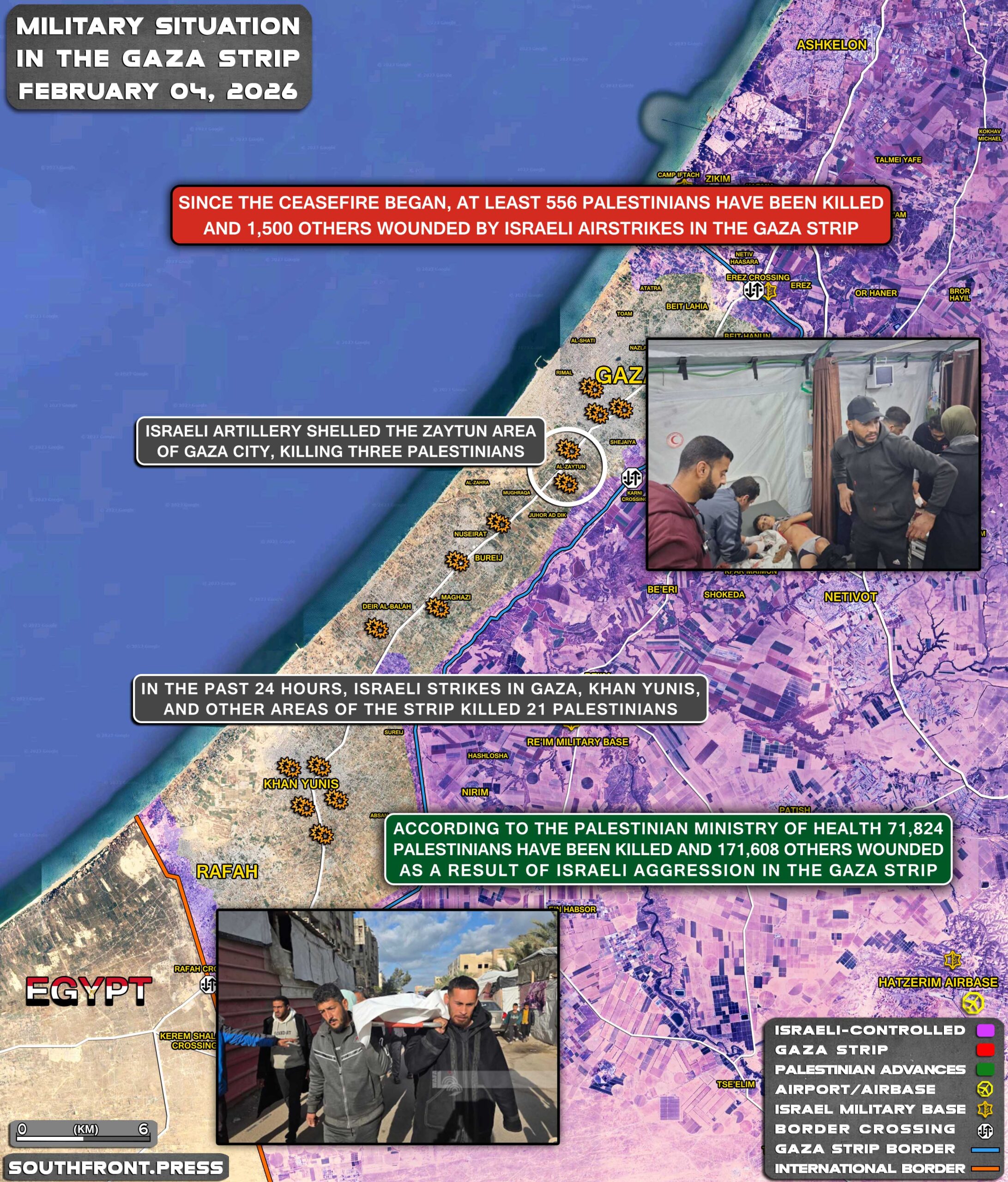 Military Situation In Gaza Strip On February 4 2026 Map Update 4feb2026 Palestine Gaza Map 