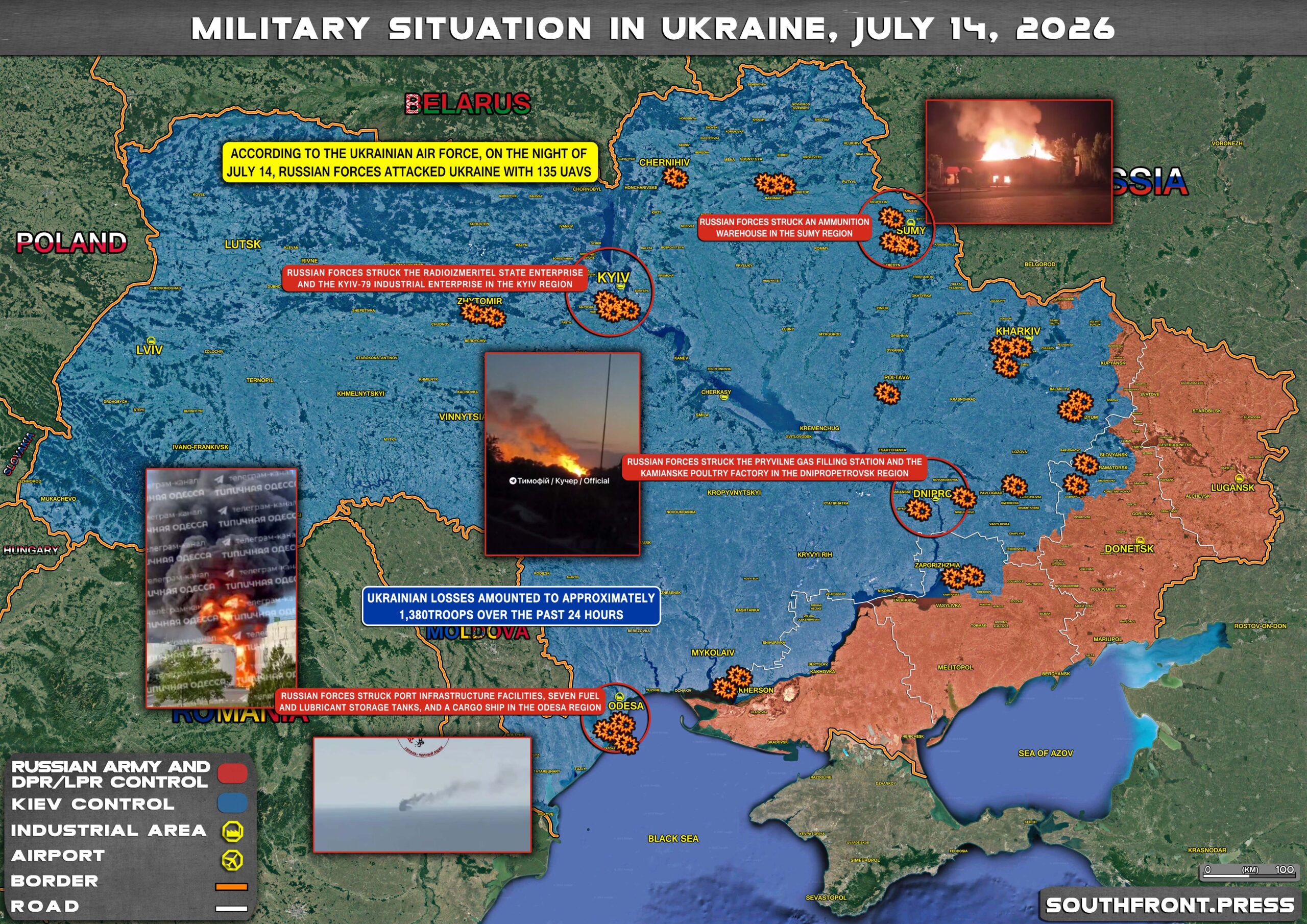Military Situation In Ukraine And Ukrainian Attacks On Russian 14july2026 Ukraine Map 