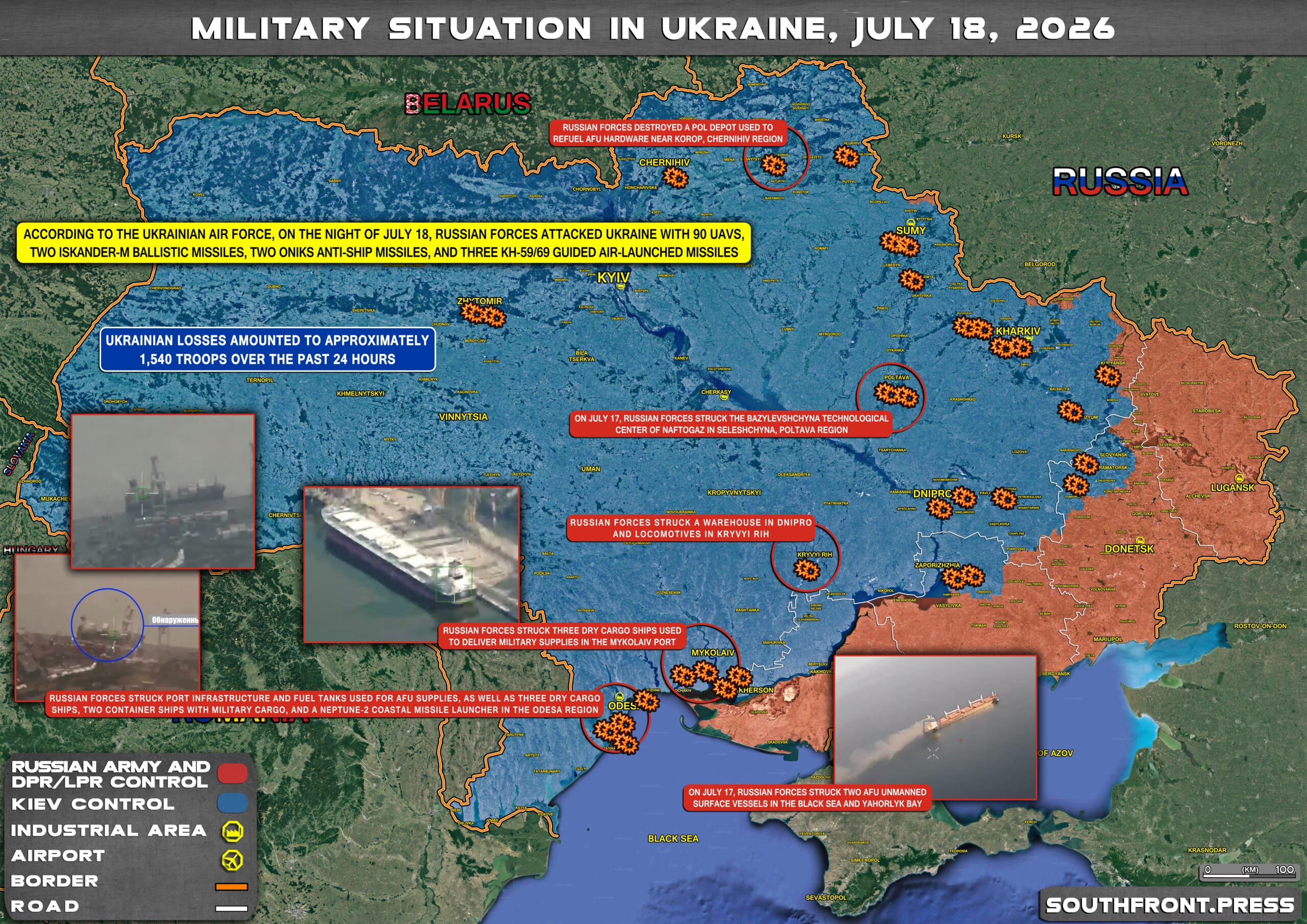 Military Situation In Ukraine And Ukrainian Attacks On Russian 18july2026 Ukraine Map 