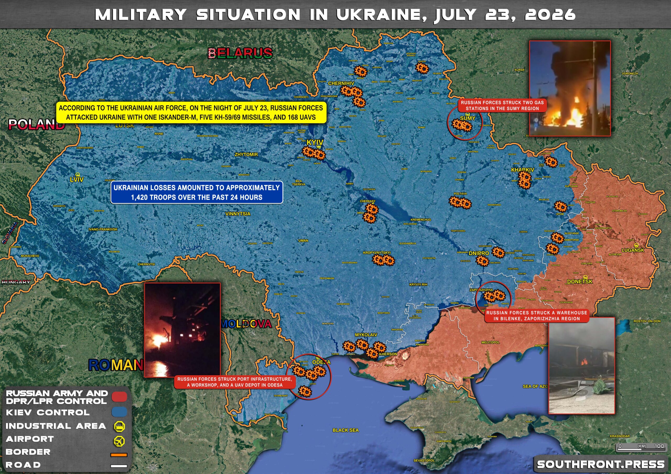 Military Situation In Ukraine And Ukrainian Attacks On Russian 23july2026 Ukraine Map 