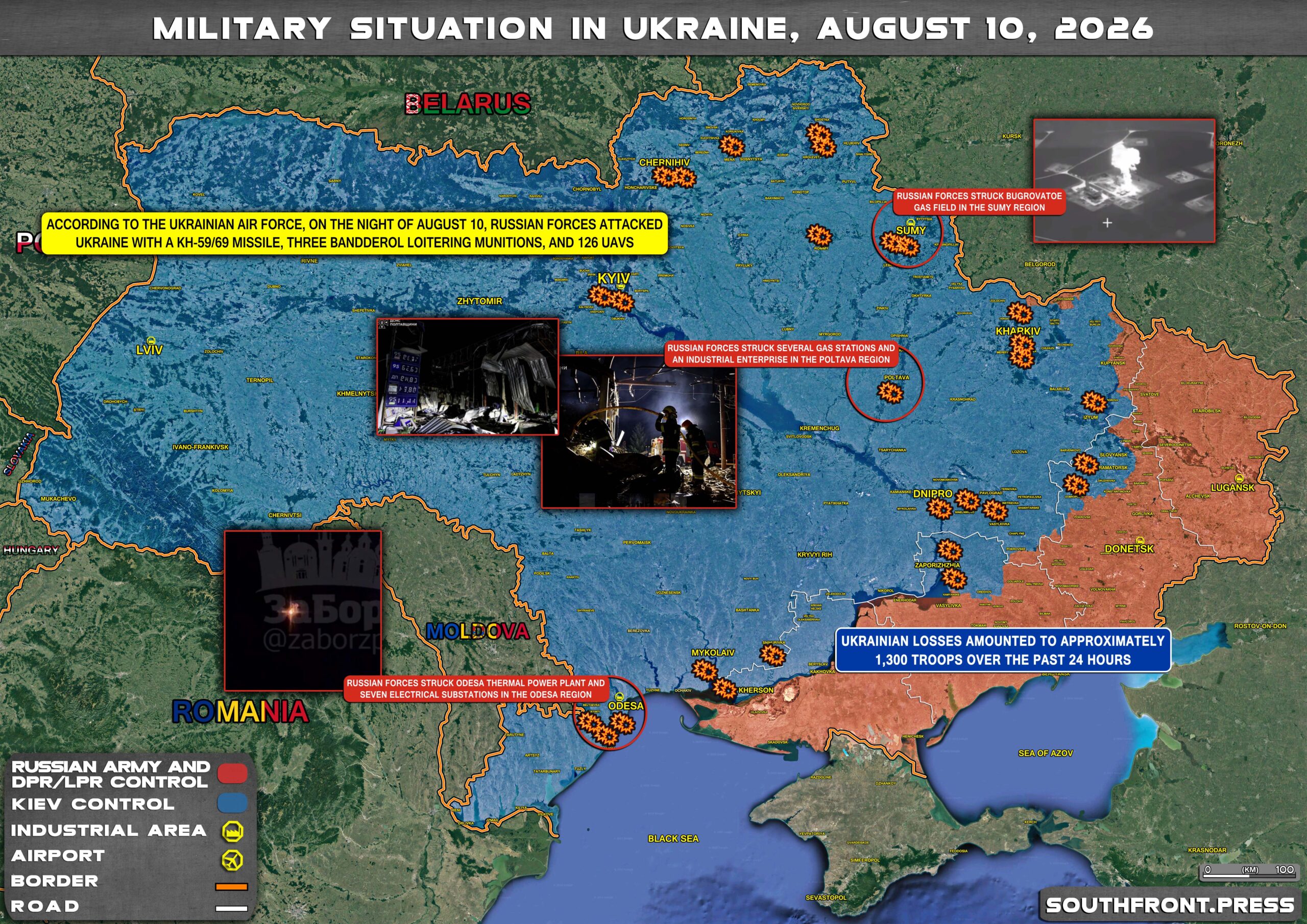 Military Situation In Ukraine And Ukrainian Attacks On Russian 10aug2026 Ukraine Map 