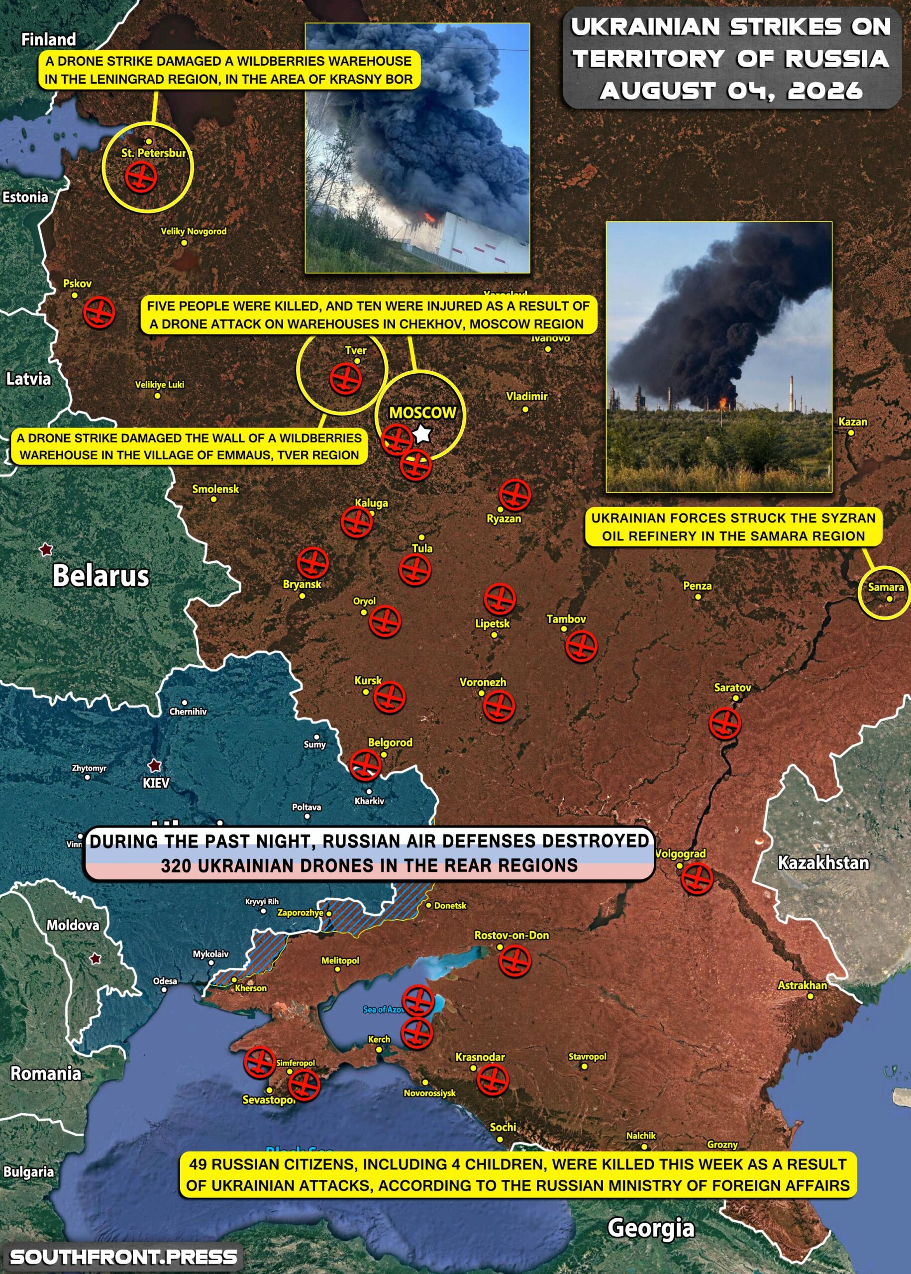 Military Situation In Ukraine And Ukrainian Attacks On Russian 4aug2026 Russia Map 