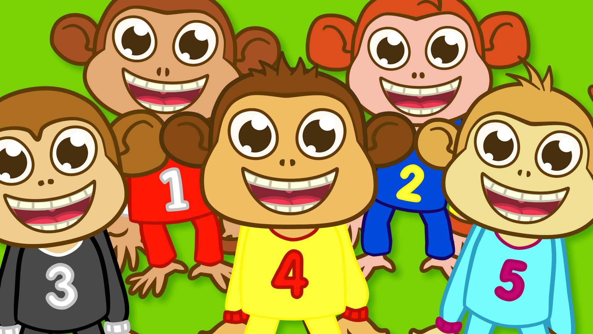 Bes Kucuk Maymun Yatakta Ziplamis Cocuk Sarkilari Dailymotion Video