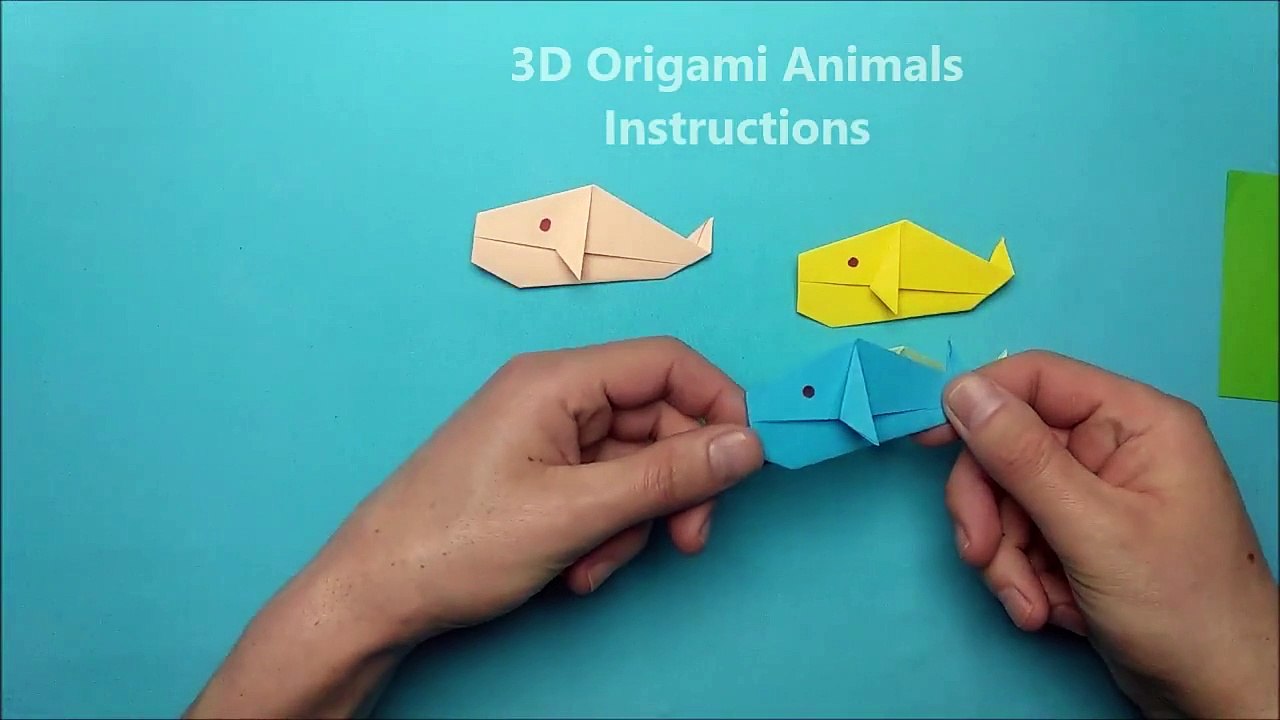 Also known as wishing stars, they're supposed to bring. Origami Whale Tutorial With Sticky Notes Paper Sea Water Animals Paper 3d Animals Easy Video Dailymotion