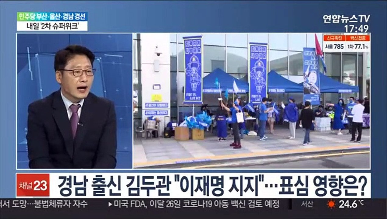 더불어민주당 대선주자인 이재명 후보가 26일 개표된 전북 경선에서 득표율 54.55%로 1위를 기록하며 대세론을 이어갔다. ë‰´ìŠ¤ì´ˆì  ë¯¼ì£¼ë‹¹ ë¶€ì‚°Â·ìš¸ì‚°Â·ê²½ë‚¨ ê²½ì„  ê²°ê³¼ ìž ì‹œ í›„ ë°œí'œ