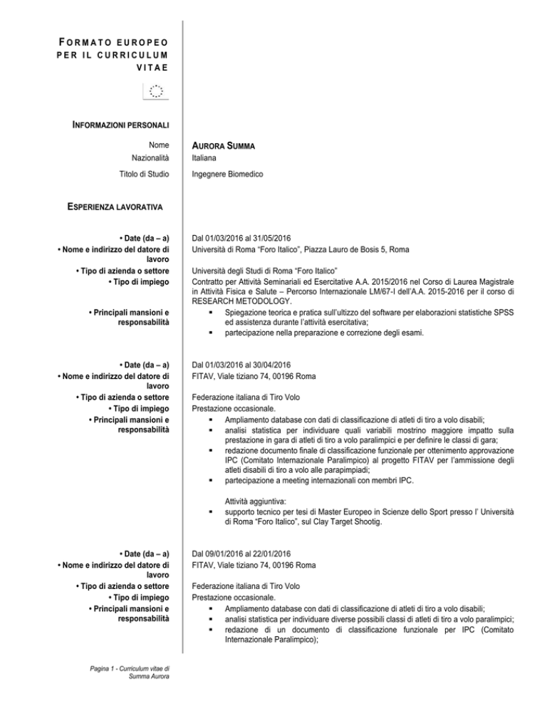 Cv - Università Degli Studi Di Roma "Foro Italico" 994_x_768_png