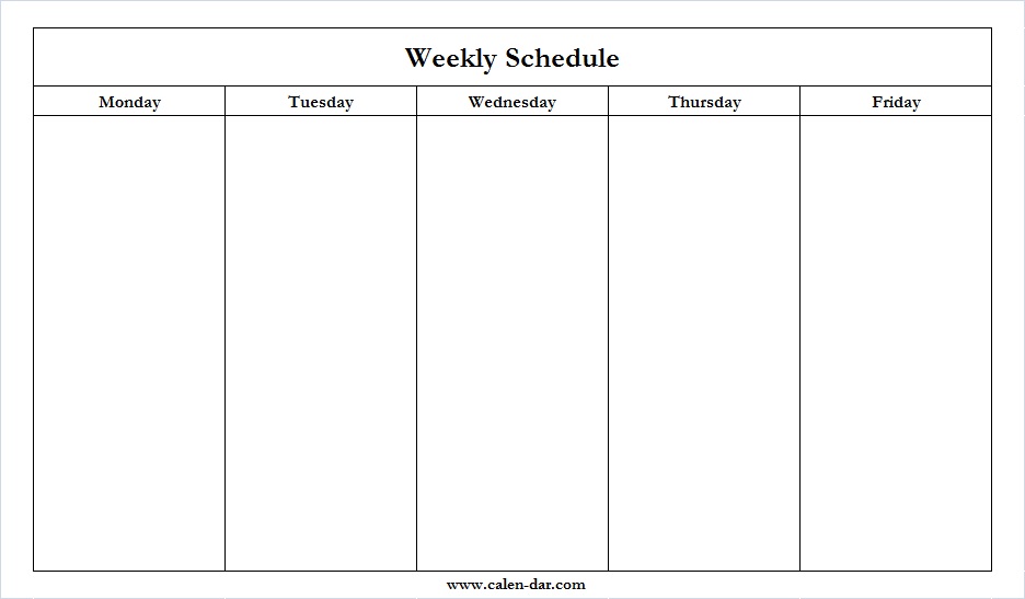 blank weekly schedule template with times weekly calendar planner
