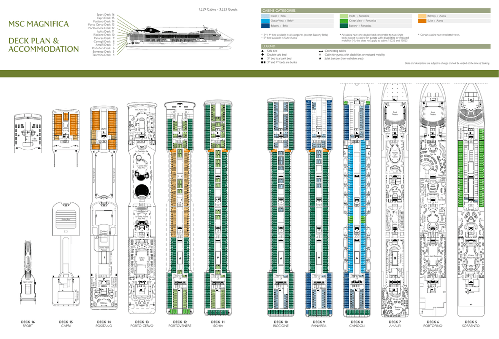 Msc Magnifica Deck Plan Accommodation