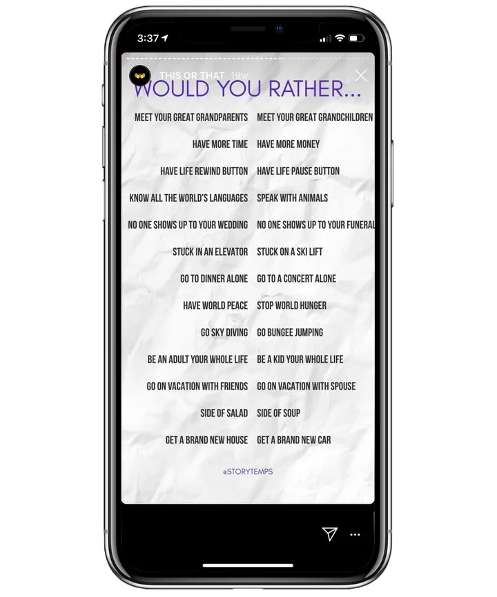 Instagram Story Templates Co Opt Middle School Games