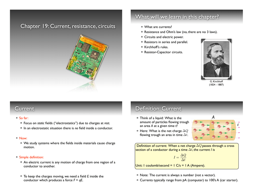 Chapter 19 Current Resistance Circuits What Will We Learn Chapter 19 Current Resistance Circuits What Will We Learn