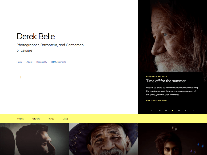 Portrait is an elegantly simple photo based theme with an emphasis on vertical images.
