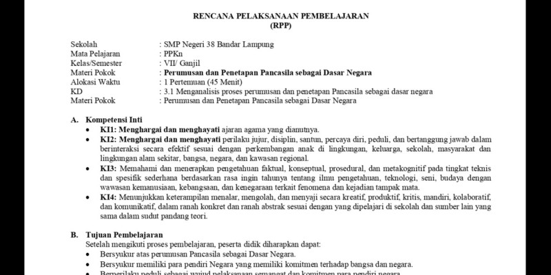 Matematika realistik pada materi plsv kelas vii smp. Guru Berbagi Rpp Ppkn Kelas 7 Kd 3 1