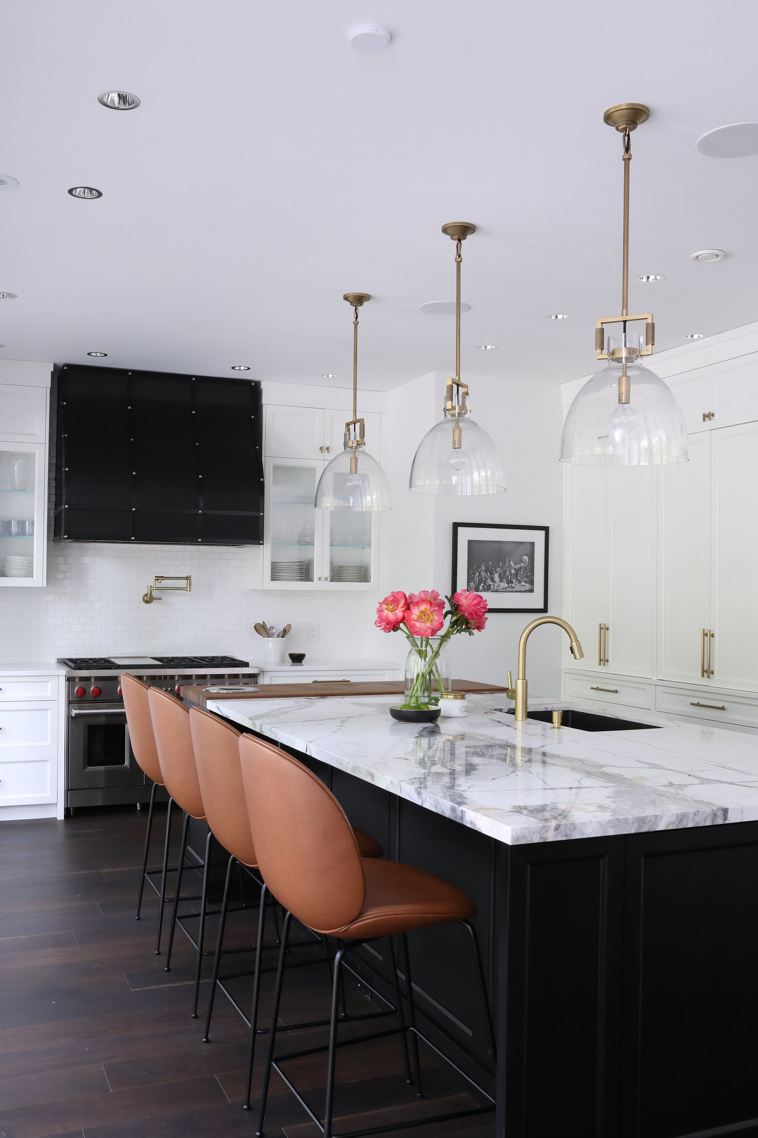 Browse 153 photos of dark cabinets light island. White Kitchens With Dark Islands Pictures And Ideas Hunker