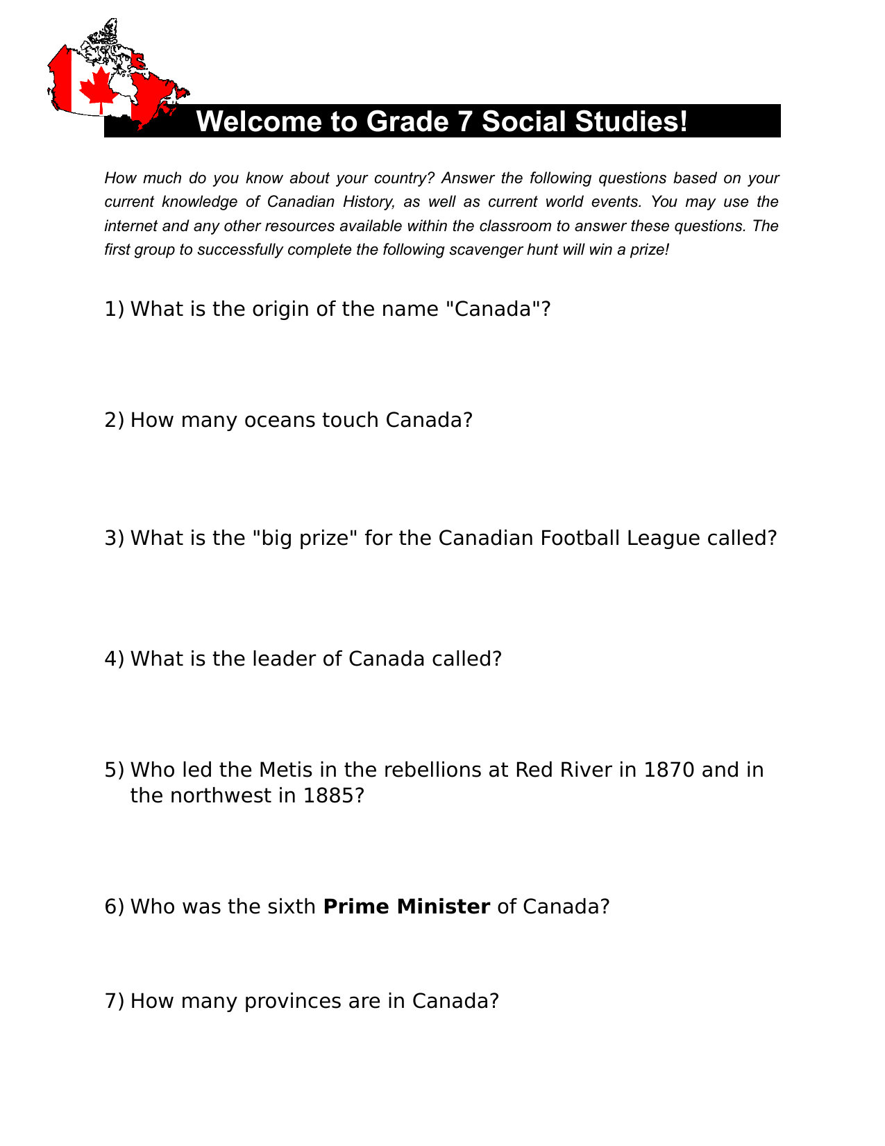 browse our grade 7 social studies resources ninja plans