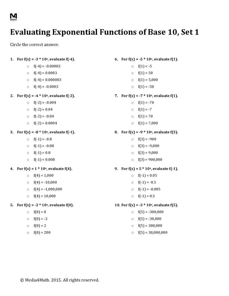 Evaluating Exponential Functions Worksheet Worksheets Library - Ultra HD Landscape Textures for Desktop