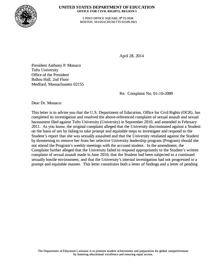 About critical aspects of the results of our investigation. Title IX Sexual Assault Investigation Tracker from The ...