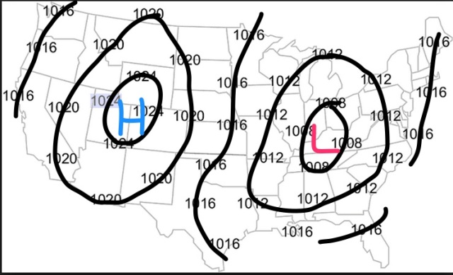 Drawing Isobars Pressure Low System Direction Winds Move Air Around 95sltg 