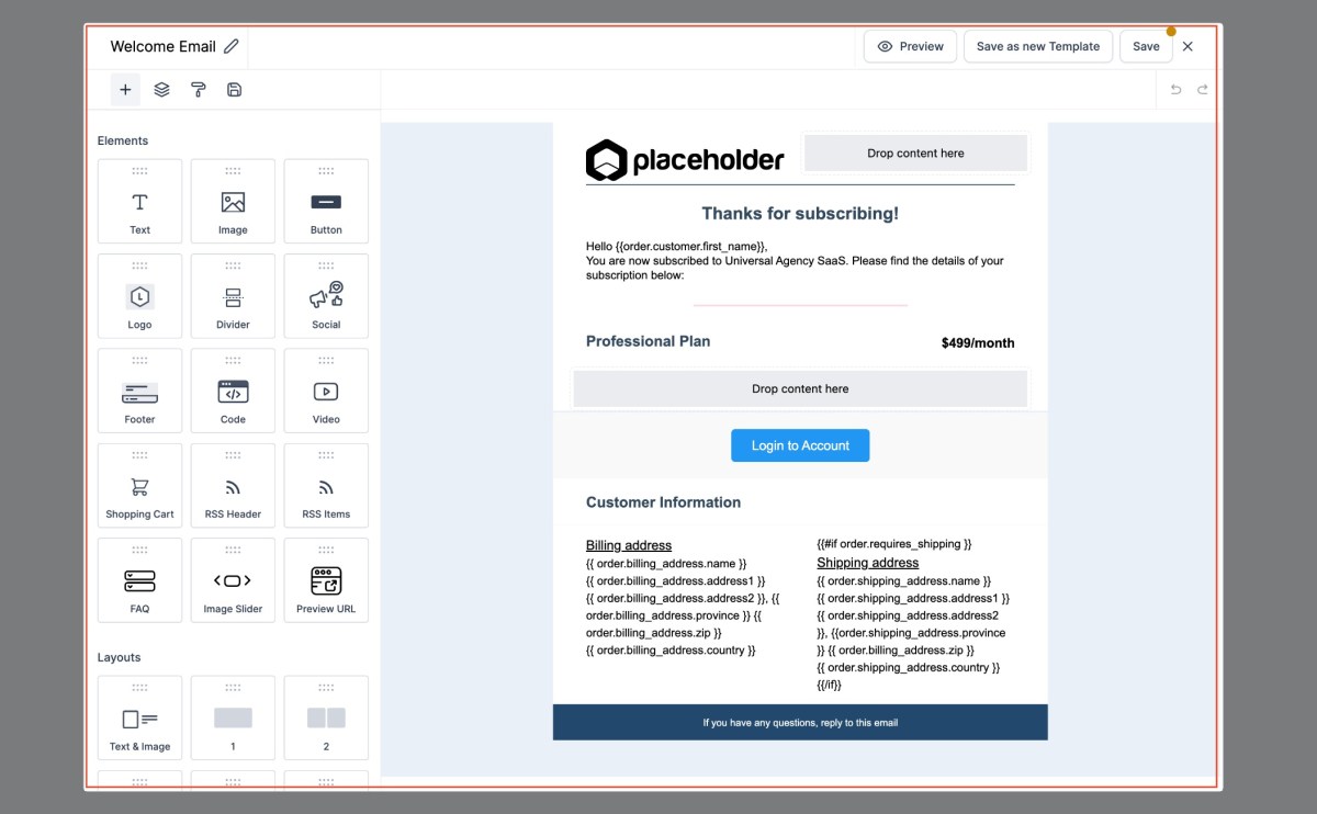 How to use Email Template Builder in the Workflow Send Email Action 2 image