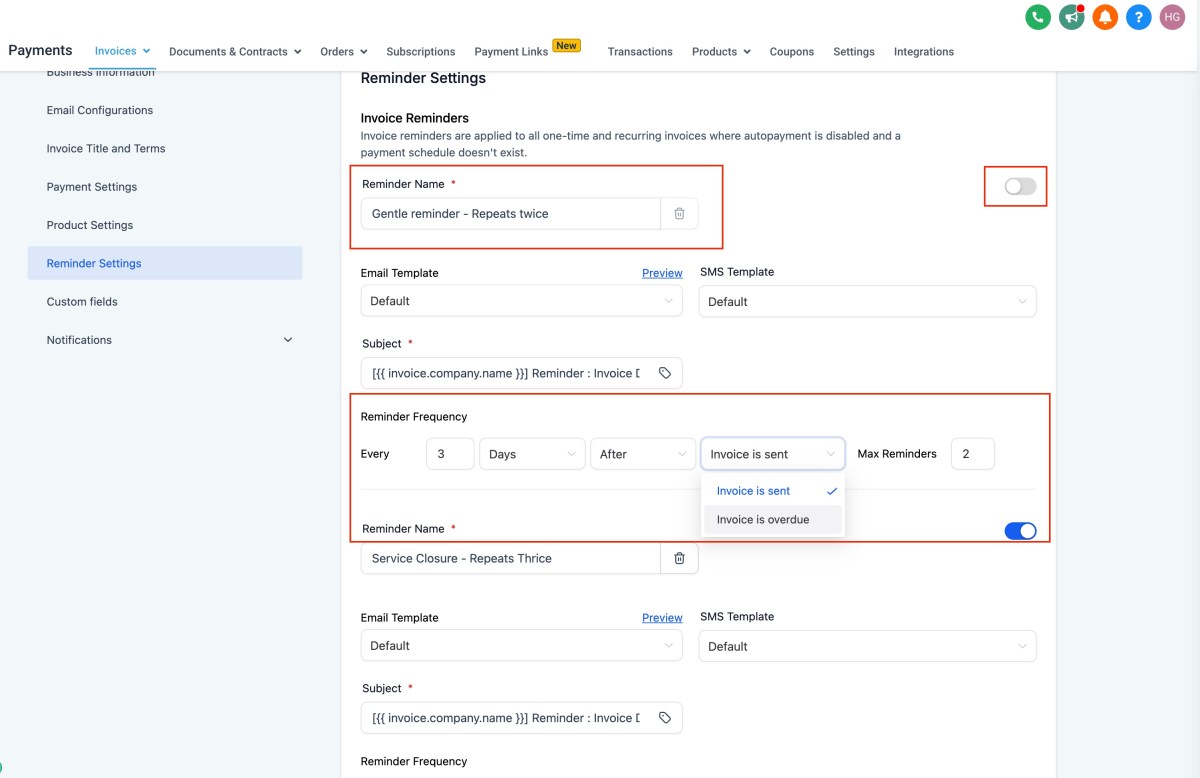 How to Streamline Payments with Automated Invoice Reminders 3 Screenshot 2024-06-12 at 14
