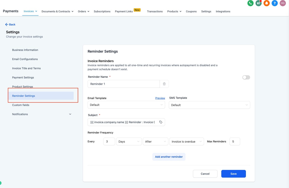 How to Streamline Payments with Automated Invoice Reminders 2 Screenshot 2024-06-12 at 14
