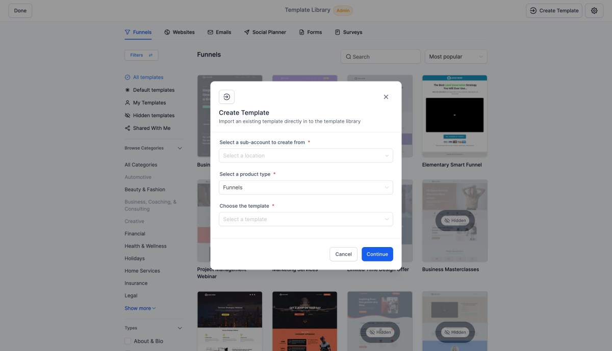 How to Manage and Create Templates from the Admin Screen 3 image