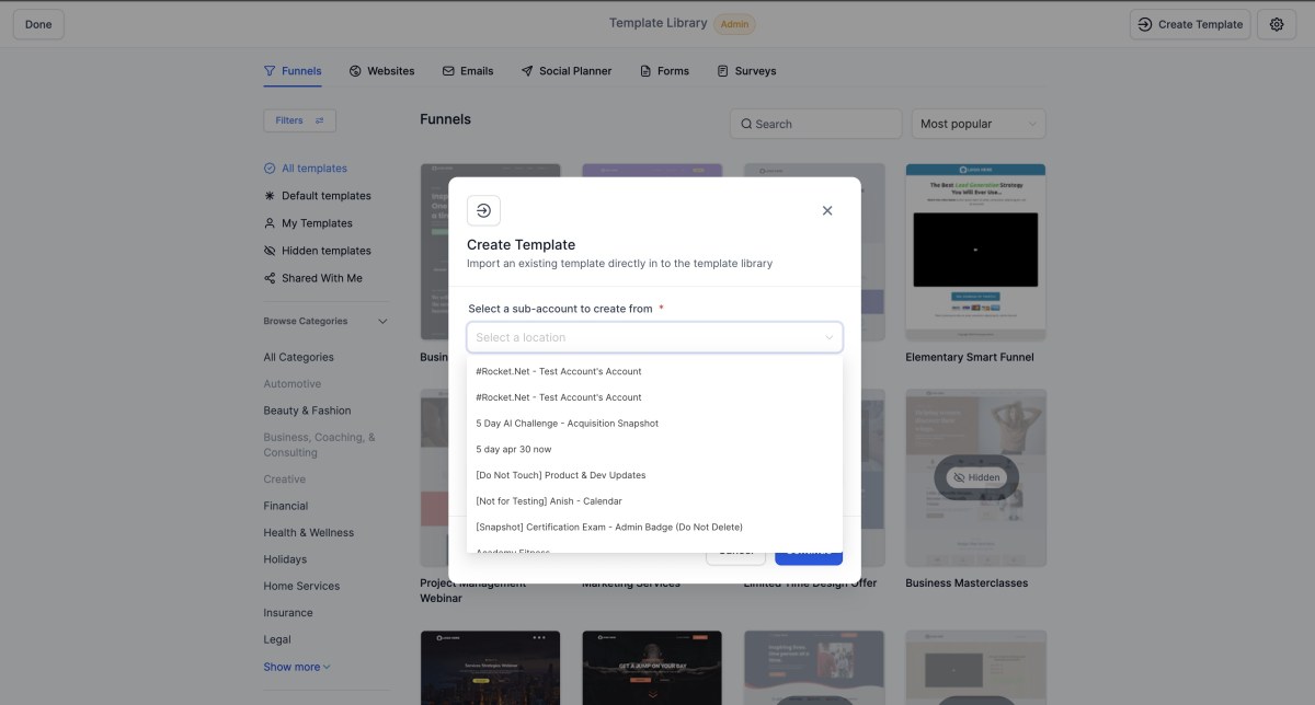How to Manage and Create Templates from the Admin Screen 2 image