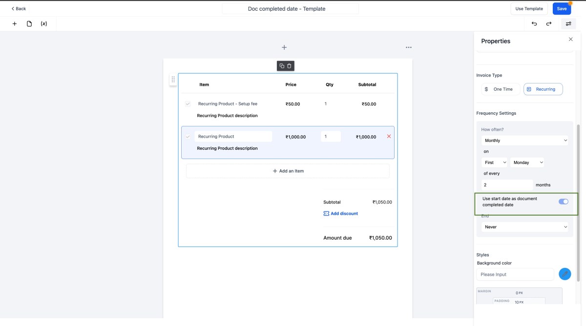 How to Add Recurring Products to Your Products List in Documents and Contracts 2 Screenshot 2024-07-15 at 5