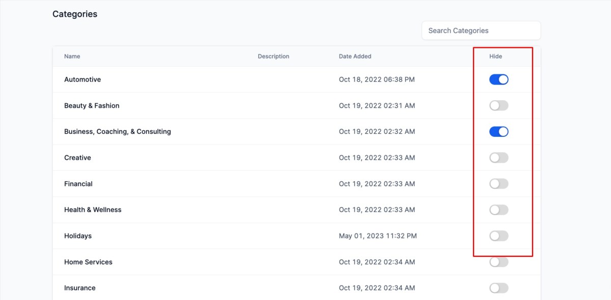 How to hide default or GHL templates from template library? 2 image
